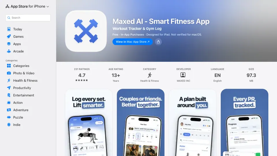 Screenshot of Maxed AI homepage, captured 2026-10-19