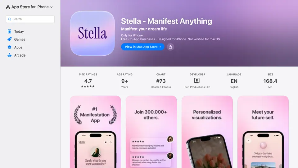 Screenshot of Stella homepage, captured 2026-10-19
