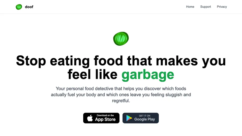 Screenshot of Doof homepage, captured 2026-10-19