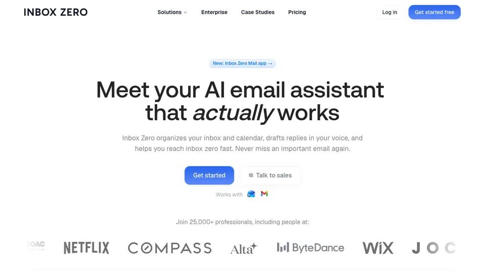 Inbox Zero homepage captured 2026-10-19