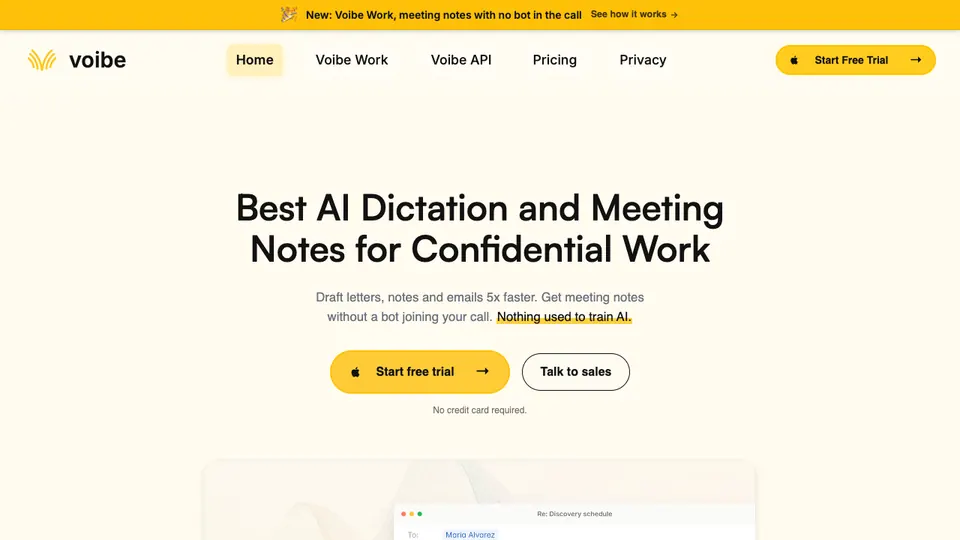 Screenshot of Voibe homepage, captured 2026-10-19