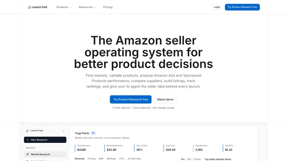 Screenshot of Launch Fast homepage, captured 2026-10-19