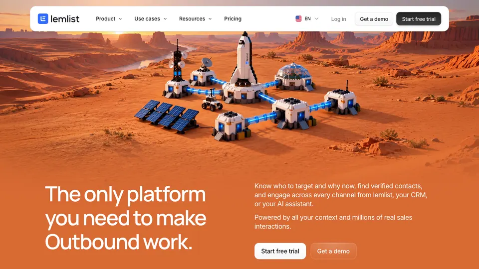 Screenshot of Lemlist homepage, captured 2026-10-19