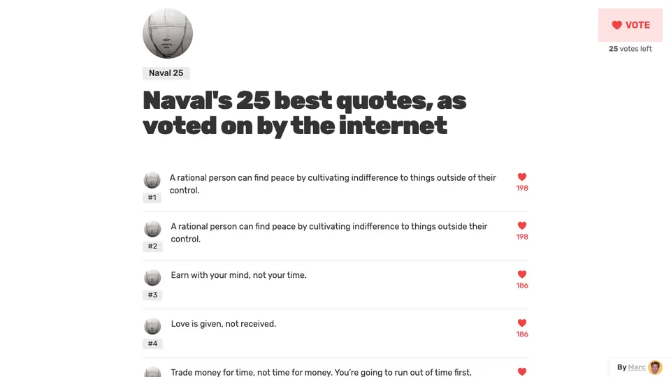 Screenshot of Naval25 homepage, captured 2026-10-19