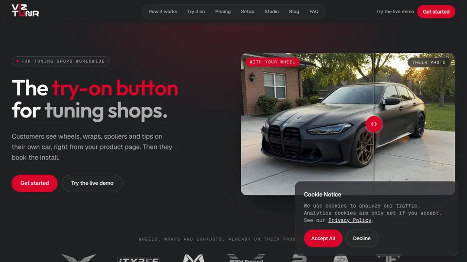 Screenshot of Viztunr homepage, captured 2026-10-19
